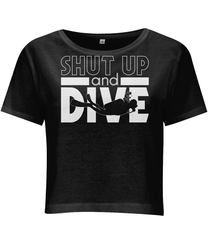 Crop top Femme Shut Up and Dive - Noir