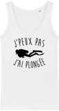 Débardeur Femme J'peux pas j'ai plongée - Blanc