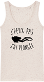 Débardeur Femme J'peux pas j'ai plongée - Ecru chiné