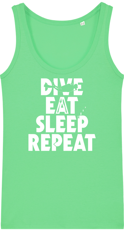 Débardeur Femme Dive Eat Sleep Repeat - Menthe