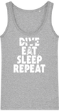 Débardeur Femme Dive Eat Sleep Repeat - Gris chiné