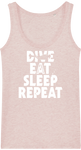 Débardeur Femme Dive Eat Sleep Repeat - Rose poudré chiné