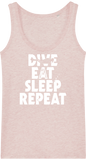 Débardeur Femme Dive Eat Sleep Repeat - Rose poudré chiné