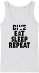 Débardeur Femme Dive Eat Sleep Repeat - Gris clair chiné