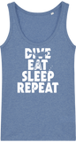 Débardeur Femme Dive Eat Sleep Repeat - Bleu chiné