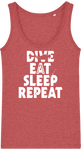 Débardeur Femme Dive Eat Sleep Repeat - Corail chiné