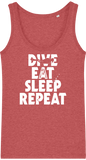 Débardeur Femme Dive Eat Sleep Repeat - Corail chiné