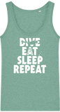 Débardeur Femme Dive Eat Sleep Repeat - Jade chiné