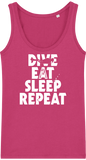 Débardeur Femme Dive Eat Sleep Repeat - Framboise