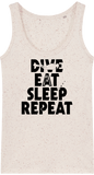 Débardeur Femme Dive Eat Sleep Repeat - Ecru chiné