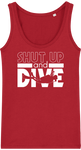 Débardeur Femme Shut Up and Dive - Rouge