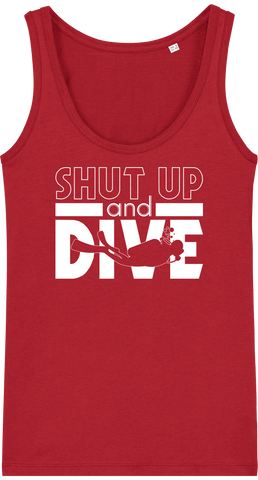 Débardeur Femme Shut Up and Dive - Rouge