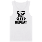 Débardeur Homme Dive Eat Sleep Repeat - Blanc