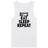 Débardeur Homme Dive Eat Sleep Repeat - Blanc