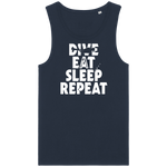 Débardeur Homme Dive Eat Sleep Repeat - Bleu marine