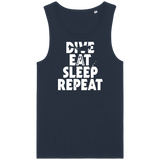 Débardeur Homme Dive Eat Sleep Repeat - Bleu marine