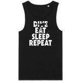 Débardeur Homme Dive Eat Sleep Repeat - Noir