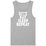 Débardeur Homme Dive Eat Sleep Repeat - Gris chiné