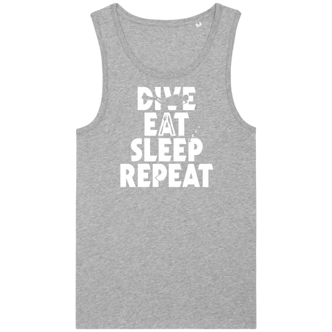 Débardeur Homme Dive Eat Sleep Repeat - Gris chiné