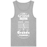 Débardeur Homme Un grand cœur et des grands poumons - Gris chiné