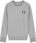 Pull Homme Brodé Plongeur Français - Gris chiné