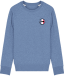 Pull Homme Brodé Plongeur Français - Bleu chiné