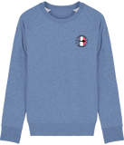 Pull Homme Brodé Plongeur Français - Bleu chiné