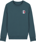 Pull Homme Brodé Plongeur Français - Bleu canard