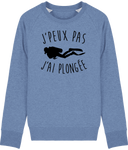 Pull Homme J'peux pas j'ai plongée - Bleu chiné