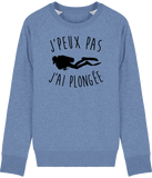 Pull Homme J'peux pas j'ai plongée - Bleu chiné