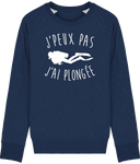 Pull Homme J'peux pas j'ai plongée - Bleu nuit chiné