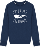 Pull Homme J'peux pas j'ai plongée - Bleu nuit chiné