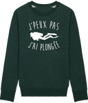 Pull Homme J'peux pas j'ai plongée - Vert sapin chiné