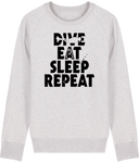 Pull Homme Dive Eat Sleep Repeat - Gris clair chiné