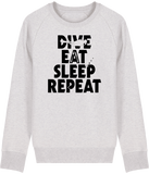 Pull Homme Dive Eat Sleep Repeat - Gris clair chiné