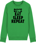 Pull Homme Dive Eat Sleep Repeat - Vert