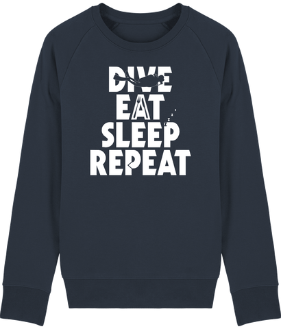 Pull Homme Dive Eat Sleep Repeat - Bleu marine