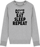 Pull Homme Dive Eat Sleep Repeat - Gris chiné