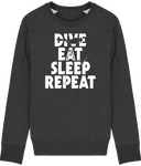 Pull Homme Dive Eat Sleep Repeat - Gris foncé chiné