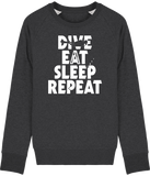 Pull Homme Dive Eat Sleep Repeat - Gris foncé chiné