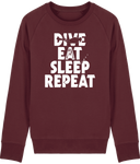 Pull Homme Dive Eat Sleep Repeat - Bordeaux