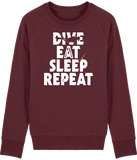 Pull Homme Dive Eat Sleep Repeat - Bordeaux