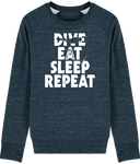 Pull Homme Dive Eat Sleep Repeat - Bleu jean