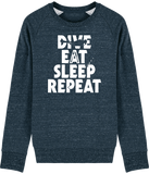 Pull Homme Dive Eat Sleep Repeat - Bleu jean