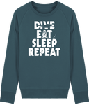 Pull Homme Dive Eat Sleep Repeat - Bleu canard