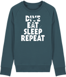 Pull Homme Dive Eat Sleep Repeat - Bleu canard