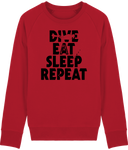 Pull Homme Dive Eat Sleep Repeat - Rouge