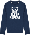 Pull Homme Dive Eat Sleep Repeat - Bleu nuit chiné