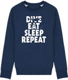 Pull Homme Dive Eat Sleep Repeat - Bleu nuit chiné