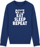 Pull Homme Dive Eat Sleep Repeat - Bleu roi